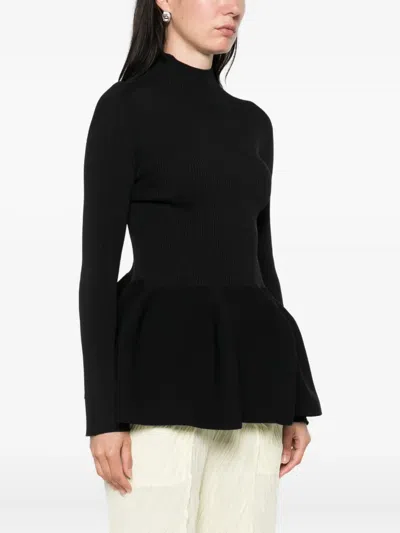 Cfcl Pottery Ribbed Peplum Top In Black
