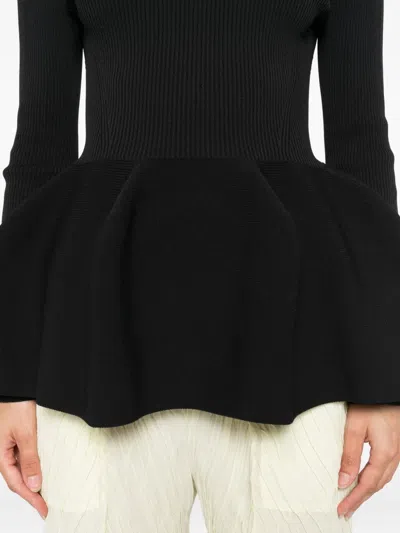 Cfcl Pottery Ribbed Peplum Top In Black