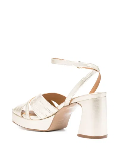 Pedro Miralles 80mm Crossover Platform Sandals In Gold