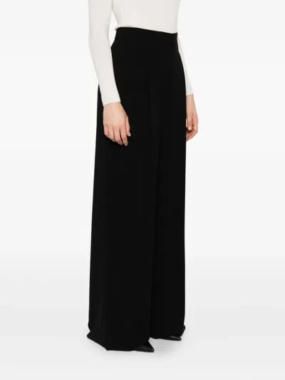 Max Mara Double-pleat Wide-leg Trousers In Black