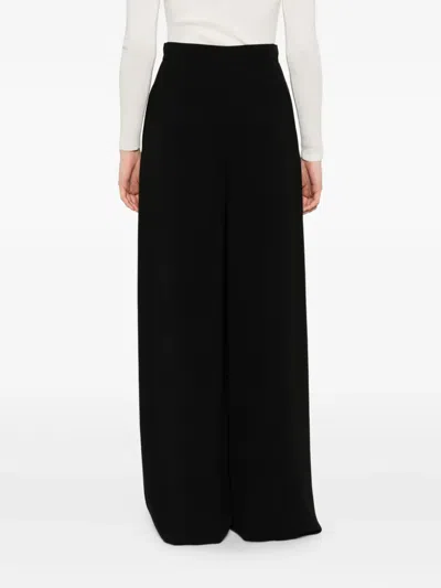 Max Mara Double-pleat Wide-leg Trousers In Black