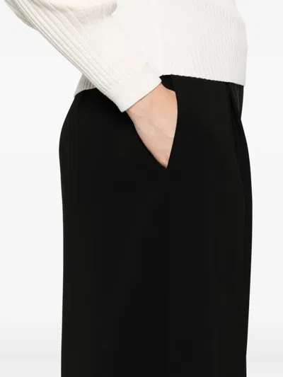 Max Mara Double-pleat Wide-leg Trousers In Black