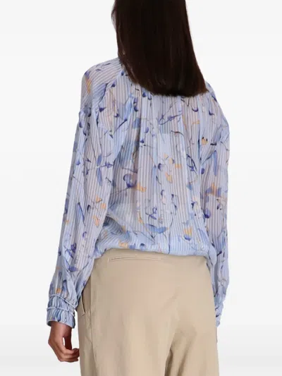 Hugo Boss Bluse Mit Blumen-print In Blue