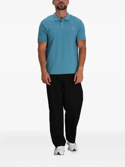 Paul Smith Poloshirt Mit Zebra-patch In Blue