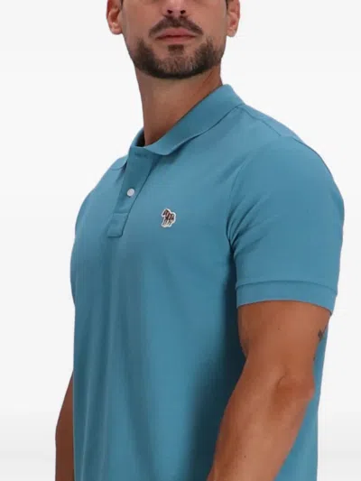 Paul Smith Poloshirt Mit Zebra-patch In Blue