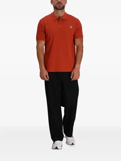 Paul Smith Poloshirt Mit Zebra-patch In Orange