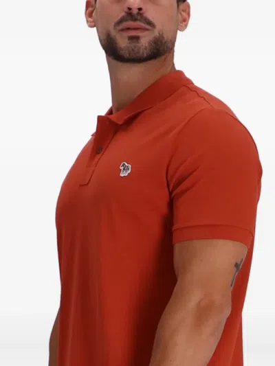 Paul Smith Poloshirt Mit Zebra-patch In Orange