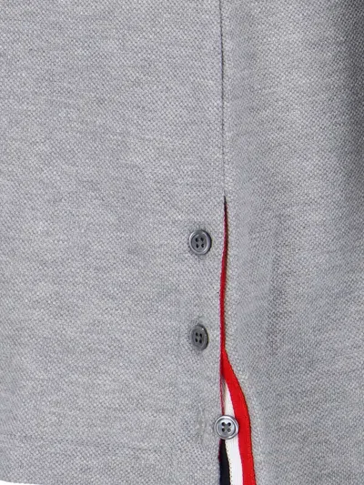 Thom Browne Button-fastening Stripe-detail Mini Dress In Gray