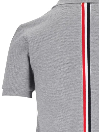 Thom Browne Button-fastening Stripe-detail Mini Dress In Gray
