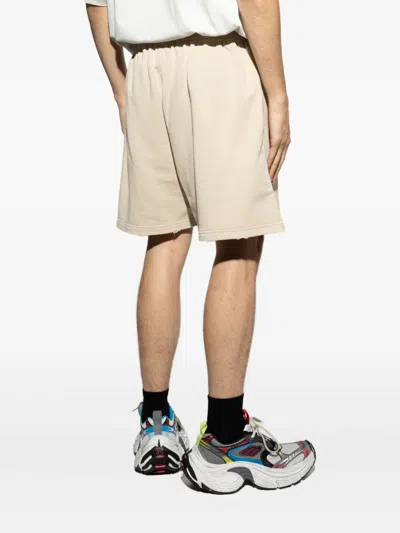Balenciaga Logo-embroidered Bermuda Shorts In Neutral