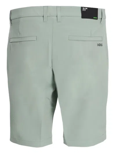 Hugo Boss Slim-fit Shorts In Water-repellent Stretch Fabric In Green