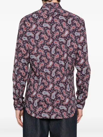 Etro Cotton Shirt With Paisley Print In Multi