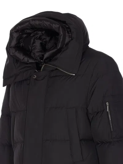 Moorer Hooded Padded Jacket In Blue