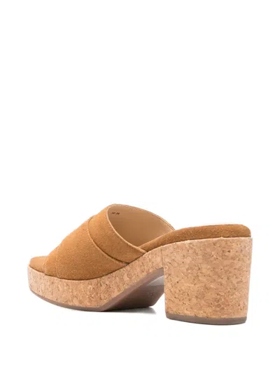 Scholl 80mm Ophelia Buckle-fastening Suede Sandals In Brown