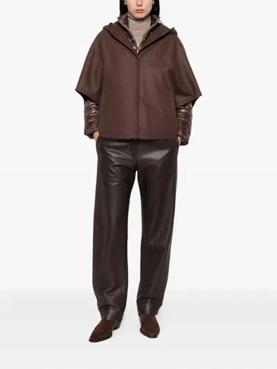 Herno Hooded Quilted Jacket In Brown