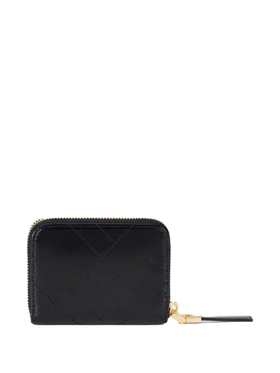 Elisabetta Franchi Quilted Zip-around Wallet In Black