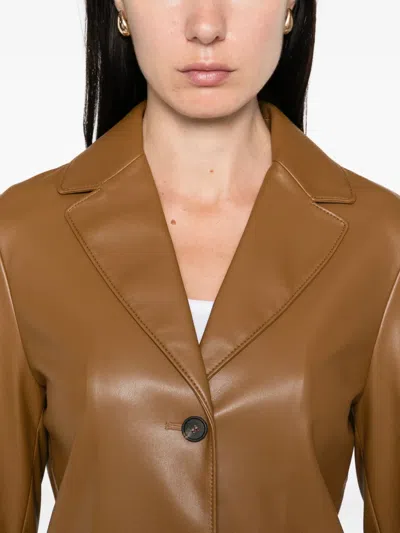 Max Mara Button-fastening Blazer In Brown