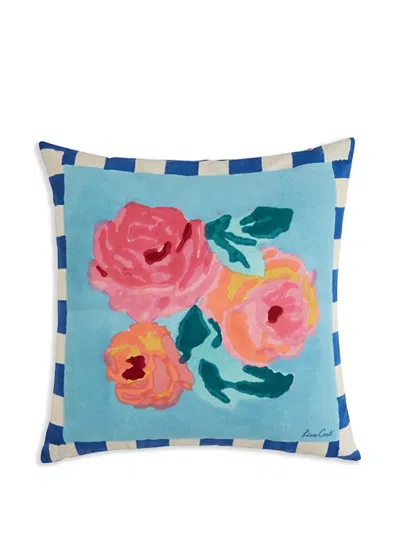 Lisa Corti Nizam Stripes Blue Cushion In Blue