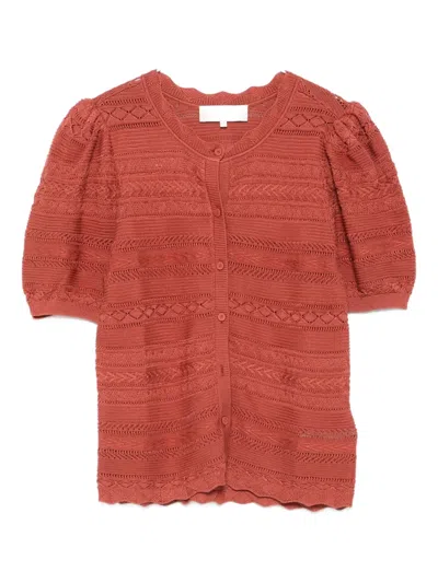 Ba&sh Vinat Puff-sleeve Cardigan In Brown