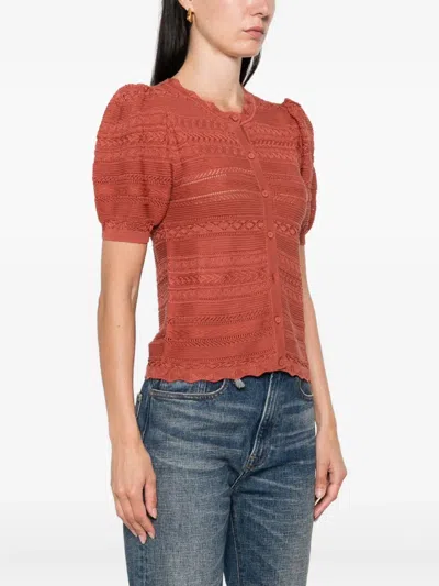 Ba&sh Vinat Puff-sleeve Cardigan In Brown