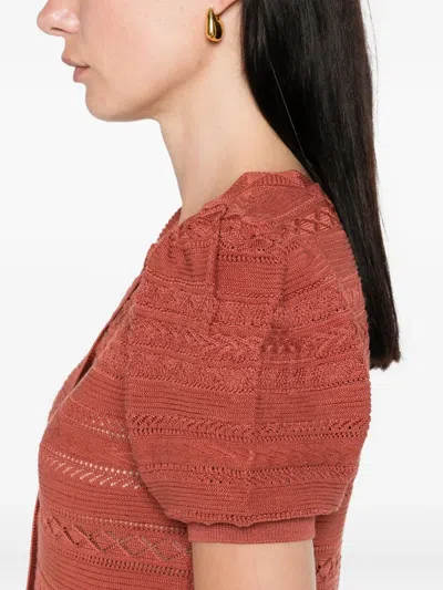 Ba&sh Vinat Puff-sleeve Cardigan In Brown