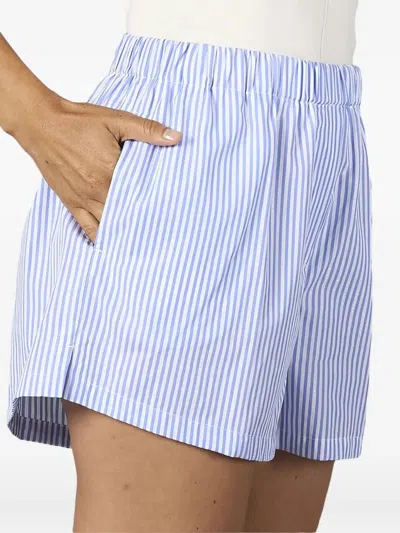 Cruna Striped Elastic-waist Shorts In Blue