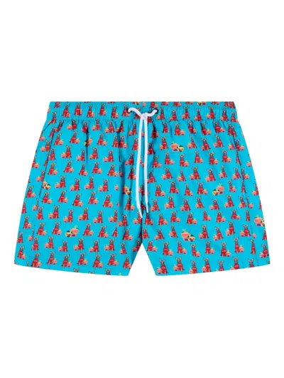 Sundek X Pelo Foundation Dog-print Swim Shorts In Blue
