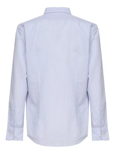 Mc2 Saint Barth Pamplona Striped Linen Shirt In Blue