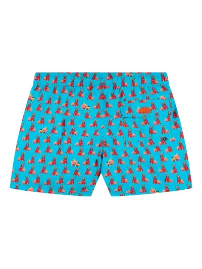 Sundek X Pelo Foundation Dog-print Swim Shorts In Blue