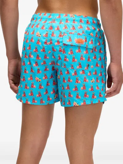 Sundek X Pelo Foundation Dog-print Swim Shorts In Blue
