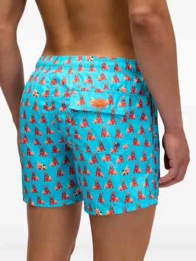 Sundek X Pelo Foundation Dog-print Swim Shorts In Blue