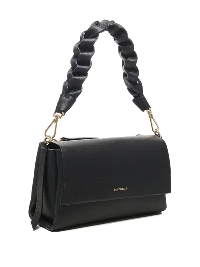 Coccinelle Boheme Grana Double Shoulder Bag In Black