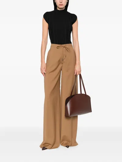 Max Mara Drawstring Trousers In Brown