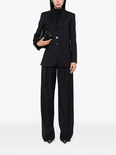 Max Mara Three-button Long-sleeved Blazer In Black