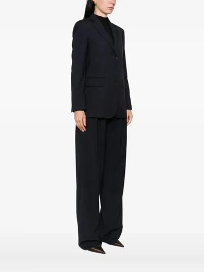 Max Mara Three-button Long-sleeved Blazer In Black
