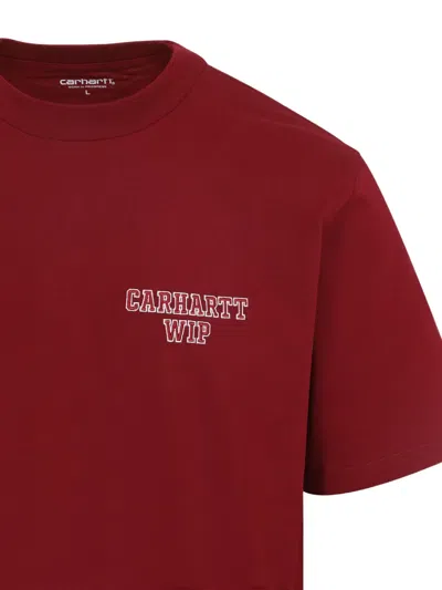 Carhartt Work In Progress Alumni Cotton Graphic T-shirt In Red