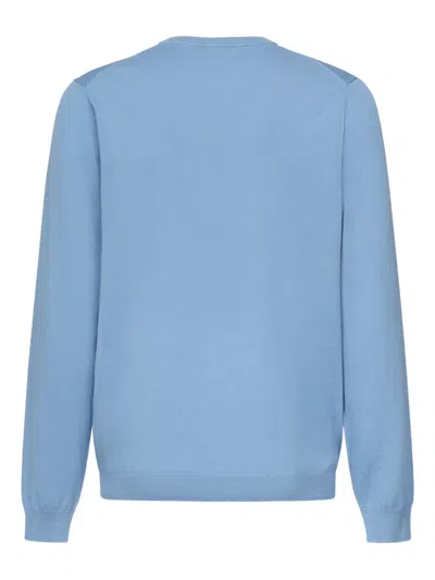 Sun68 Embroidered Crew-neck Sweater In Blue
