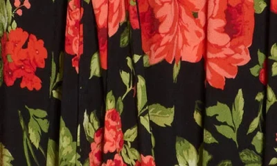 Love By Design Ezra Floral Sleeveless Faux Wrap Dress In Black