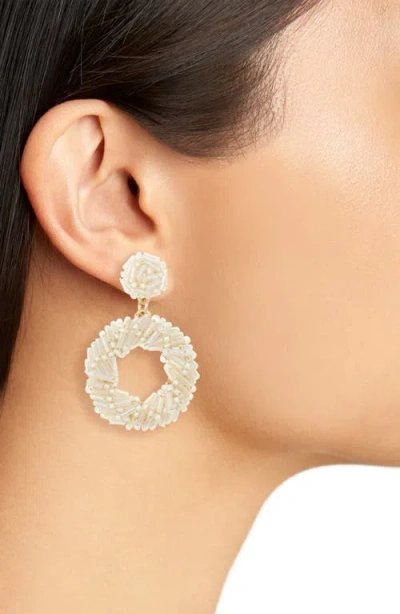 Cara Beaded Frontal Hoop Drop Earrings