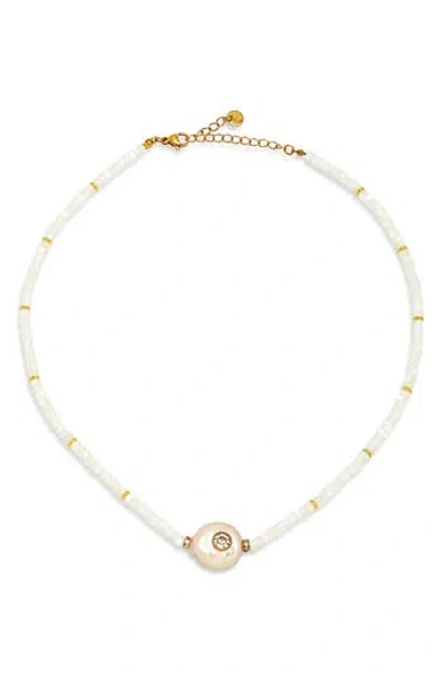 Cara Shell Beaded Pearl Pendant Necklace