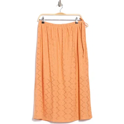 Vero Moda Kim Eyelet Maxi Skirt In Orange