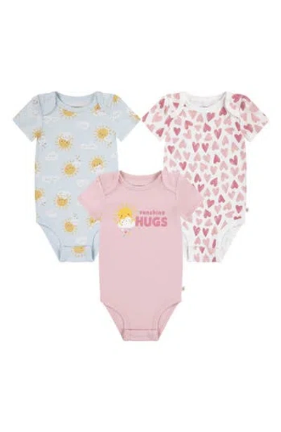 Huggies Assorted 3-pack Organic Cotton Bodysuits In Multi
