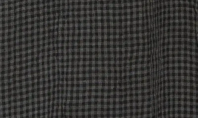 Eileen Fisher Classic Gingham Sleeveless Organic Linen Button-up Shirt In Black