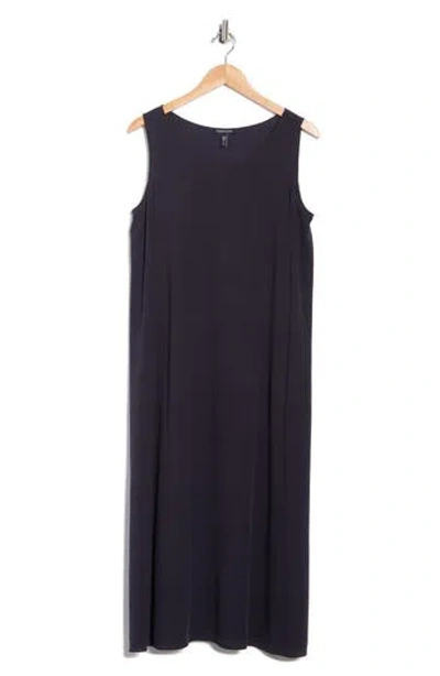 Eileen Fisher Scoop Neck Silk Georgette Midi Dress