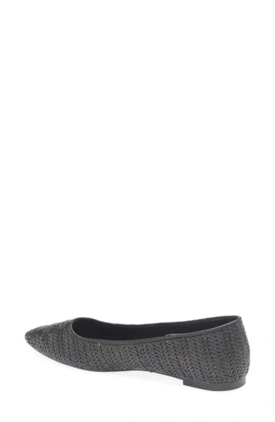Tahari Faux Raffia Ballerina Flat In Black