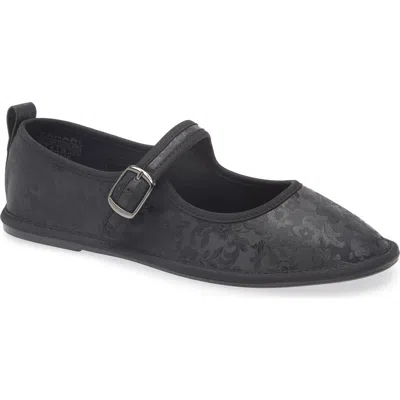 Tahari Jacquard Satin Mary Jane Flat In Black
