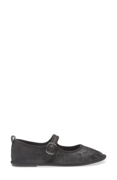 Tahari Jacquard Satin Mary Jane Flat In Black