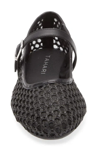 Tahari Open Weave Mary Jane Flat In Black