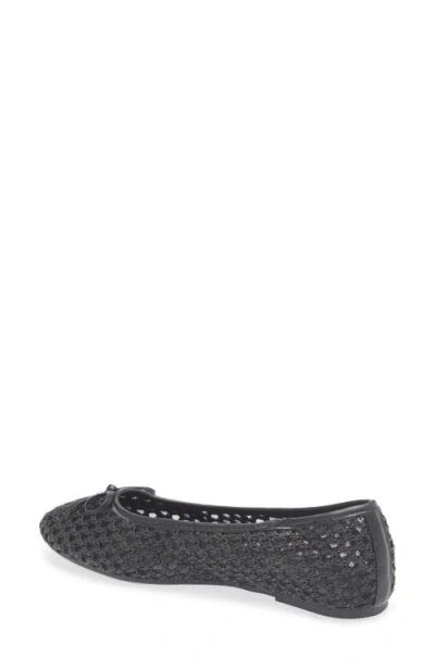 Tahari Coated Raffia Ballet Flat In Black