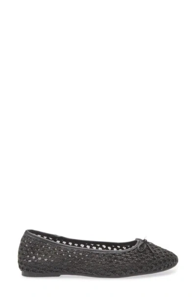 Tahari Coated Raffia Ballet Flat In Black